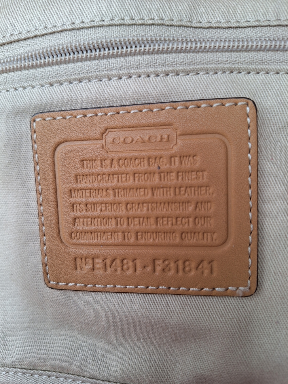Coach Hadley Signature Zip Satchel Tote Bag with Leather Trim Laptop Shoulder - Picture 12 of 17